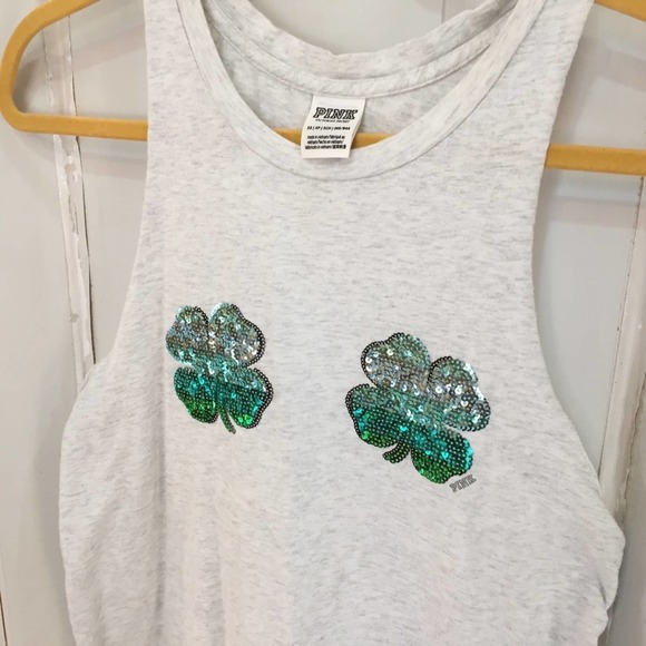 PINK Victoria's Secret Sequin Shamrock Tank - Picture 11 of 15